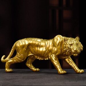 🐅 Majestic Golden Tiger Statue – Symbol of Strength
