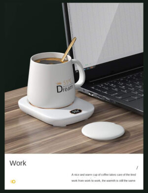 smart coffee mug warmer set with cup – temperature control | premium desk essential ☕✨
