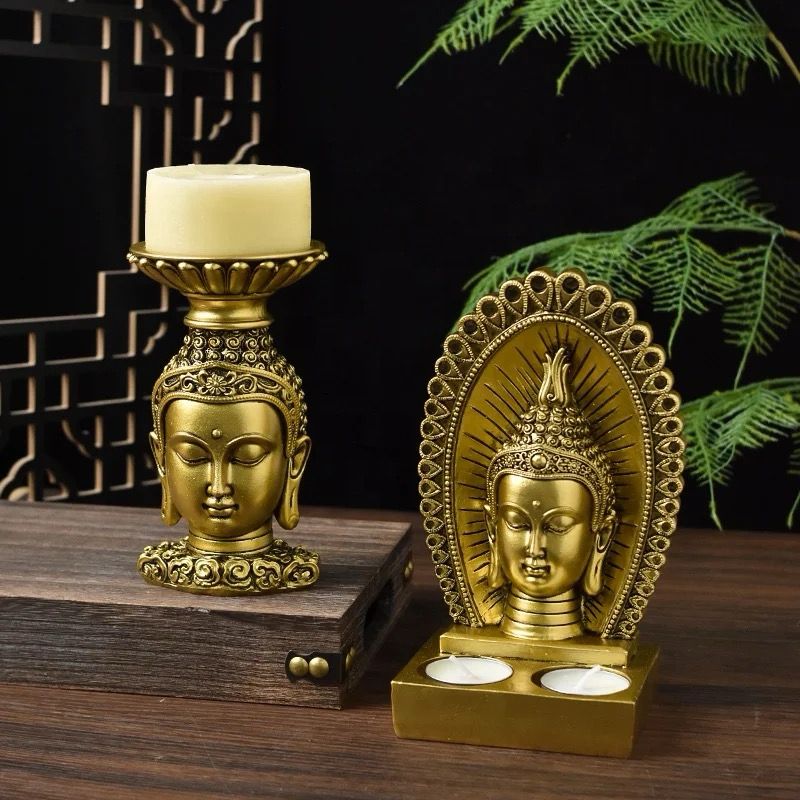 Golden Buddha Candle Holder Set (Pair) – Spiritual Luxury Home Décor 🕉️✨ - Image 6