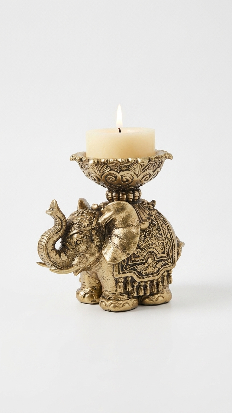 Royal Golden Elephant Candle Holder Set (Pair) – Luxury Decorative Showpiece 🐘✨ - Image 8