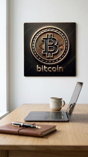 Bitcoin Matt Black Cryptocurrency Wall Art/Scenery/Home decor