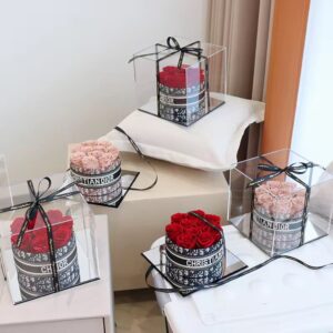💎 luxury preserved rose box in acrylic case – elegant gift 🎁🌹✨