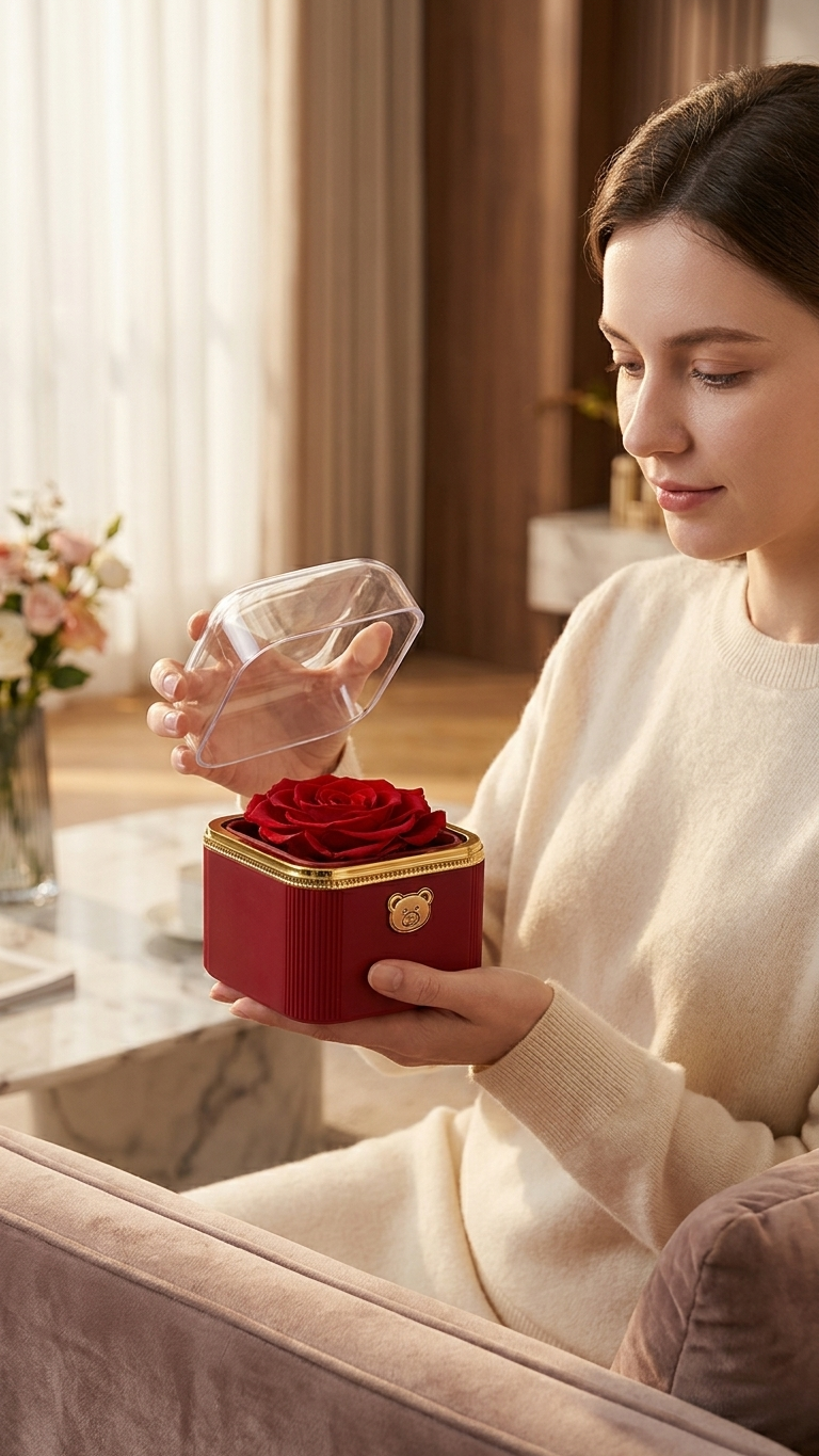 π Preserved Rose Gift Box with Bag β Elegant Keepsake ππΉβ¨ - Image 5