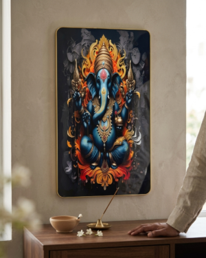 Invite positivity, blessings, and divine elegance into your home with this stunning Lord Ganesha Decorative Art Frame 🪔✨